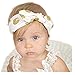 DZT1968® Baby Girl Wide Round Dot Rabbit Ear Headband Head Wrap Hair Band Turban Headwear (White)