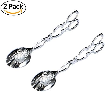 Deluxe Serving Tongs High-grade Zinc Alloy European-style Embossed Cutlery Set of 2