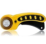 Rotary Cutter, Improved - Titanium Coated Blade - Replaceable 45mm Blades Deluxe Quilters Rotary Cutter - Perfect for Quilting Sewing Scrapbooking, Seamstress, Tailors - 100% Thrilled Guarantee