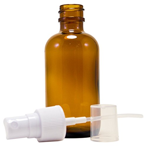 2 fl oz Amber Glass Bottle with White Spray Cap (24 Pack)