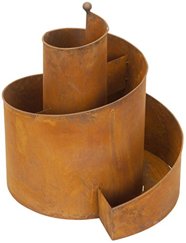 Posiwio dekorative Kräuter-Spirale Kräuter-Spindel Pflanz-Spirale Metall rostig Edelrost