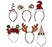 Christmas Headbands - 6-Pack Holiday Party Accessories, Festive Photobooth Props and Decoration, 6 Assorted Designs Including Reindeer Antler, Elf Hat, Santa Hat, For Adults