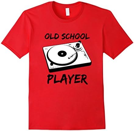 Men's Old School Record Player Distressed Music Funny T Shirt 2XL Red