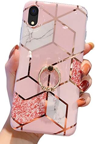 Qokey Compatible with iPhone XR Case inch Marble Design Cute