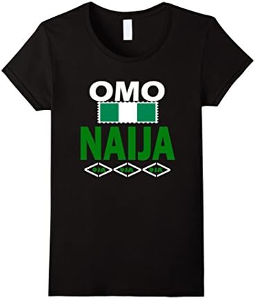 Womens Nigerian Flag In Stamp-Omo Naija-9ja- Nigeria T Shirt XL Black