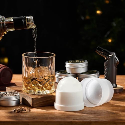 Kit Para Defumar Whisky Com Tocha E 6 Sabores Aromáticos | Kit Para Defumar Coquetéis Fashioned Presente Para Homens E Pais
