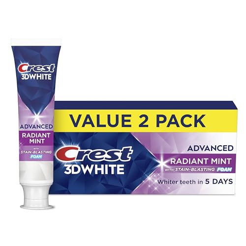 Crest Fortschrittliche Zahnpasta 3D White, strahlende Minze, 100 ml, 2 Stück