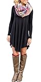 Ladylala Women's Long Sleeve Casual Loose Tunic T-Shirt Party Dress