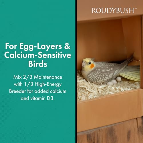 ROUDYBUSH LOW FAT FOOD FOR ADULT BIRDS & CHICKS – SCIENTIFICALLY FORMULATED BIRD FEED – BIRD FOOD PELLETS W/CORN, WHEAT, SOY & MORE – NUTRITIOUS & HEALTHY FEED FOR BIRDS (MEDIUM, 44OZ)