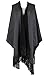 2LUV Women's Textured Shawl Poncho W/ Fringe Trim