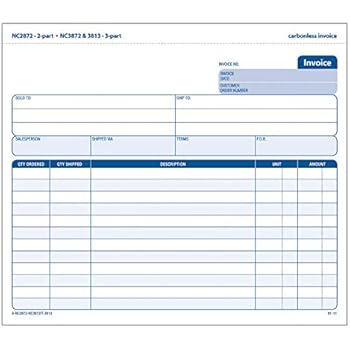 Amazon.com : Adams Invoice Unit Set, 2-Part, Carbonless, 8.5 x 7.44 ...