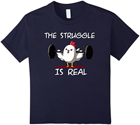 Kids Chicken The Struggle Is Real T Shirt Funny Chicken T Shirt 12 Navy