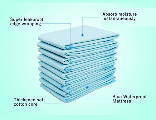 24"X35" 20 Pack Disposable Absorbency Underpads Waterproof Urine Pads Incontinence Bedding Mat Mattress Sheet Protector for Beds, Furniture, Quilted Sheet for Baby Adults, Blue
