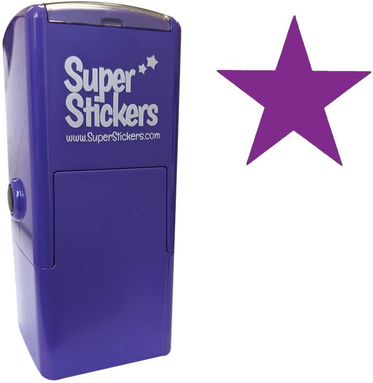 SuperStickers Pre Inked Star Stamp for Teachers Purple 28mm