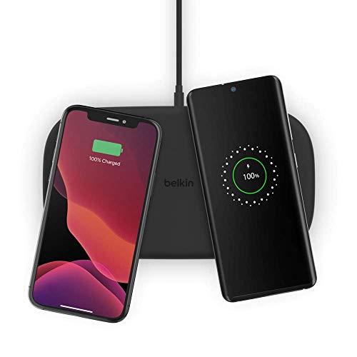 Belkin Chargeur À Induction Truefreedom Pro (Support De Recharge Sans Fil Double, Recharge Sur Toute La Surface, Pour Samsung, iPhone, Pixel, AirPods, Etc.)