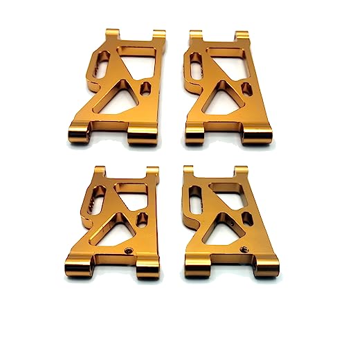 AMORIL 1:14 Scale RC Truck Front/Rear Swing Arm Set (Including Allen Screws + Polished Rod Needed for Assembly) - Aluminum Alloy - Gold