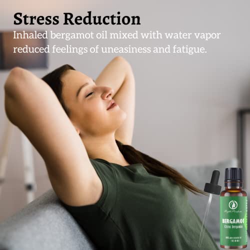 RythParfum Bergamot Oil (3 Pack of 1oz) with Eye Dropper|100% Pure Undiluted Natural Oil with Eye Dropper for Diffuser,Humidifier,Refreshing,Aromatherapy|Dropping CAPS for Face,Hair, Skin,Massage