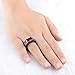 Huanhuan Men's Fashion Emerald Cut Ruby Garnet Topaz Sapphire CZ Black Gold Plated Elegant Rings Size 11