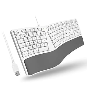 Macally Mac Wired Keyboard with Wrist Rest – Natural and Comfortable Typing – Split Ergonomic Keyboard for Mac with 110…