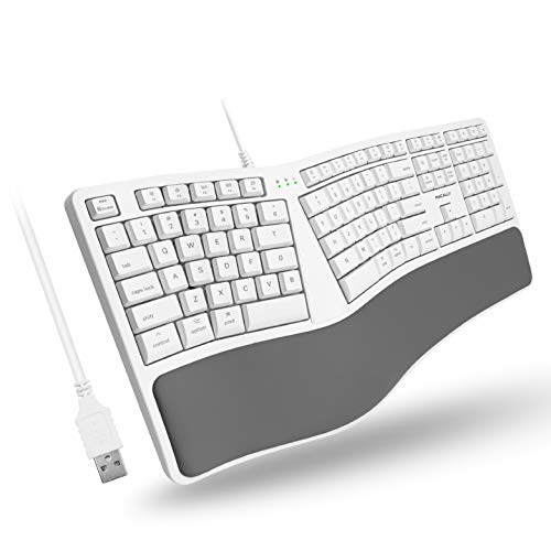 Macally Mac Wired Keyboard with Wrist Rest - Natural and Comfortable Typing - Split Ergonomic Keyboard for Mac with 110…