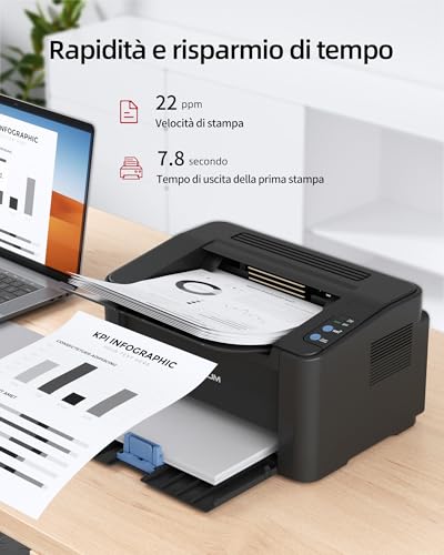 PANTUM P2502W Wifi Laser Printer, Black and White, 22 ppm, USB, Compact Single Function for Home Small Office