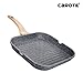 Carote Deep Square Grill Pan for Stove Top with Pour Spouts,Non-Stick Granite Coating from Switzerland,11-Inch,Black