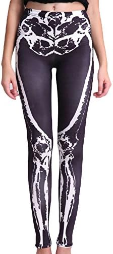 BlingZoe Women's Digital Print Graphic Stretch Footless Leggings Shank Black M