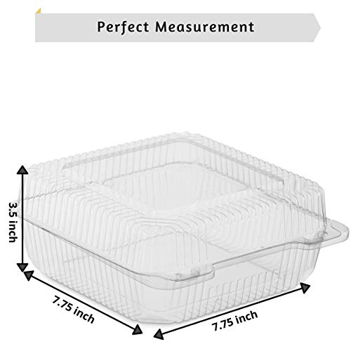 25-PACK-OccasionWise-Clear-Plastic-Food-Container-with-Hinged-Lid-approx-8x8x35