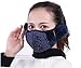 Fashion Women Girls Winter Warm Cloth Face Mouth Mask Adult Thicken Anti Dust Anti-fog Windproof Earmuff Mouth-muffle Safety Particle Respirator Protection (Dark blue)