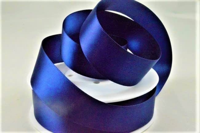 Oakwood Archer Double Faced Satin Ribbon, Navy, 15mm x 25m