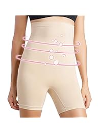 + MD Bragas invisibles de cintura alta con control de abdomen, sin costuras, sin tirantes, moldeador de cuerpo, pantalones cortos para adelgazar el muslo