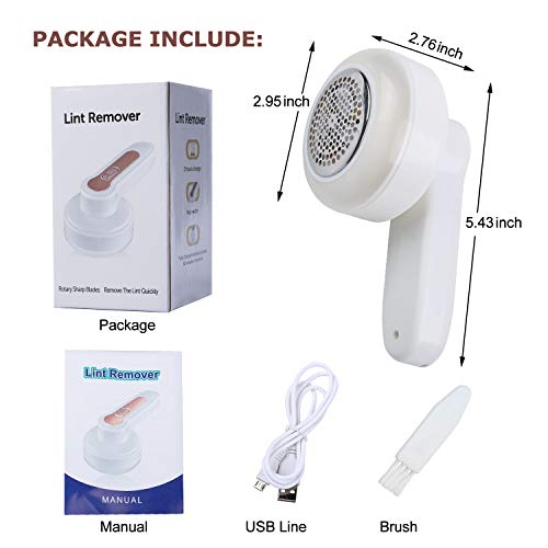 Fabric Shaver and Lint Remover, Portable USB Rechargable Quick Effectively Sweater Shaver Fabric Fuzz Remover for Clothes Blanket Curtain Socks Wool Csahmere - Thumbnail 5