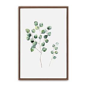 Framed Green Leaves Home Artwork for Living Room Bedroom