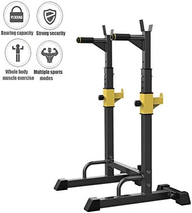 Grist CC Adjustable Squat Rack Weight Lifting Stand, Multifunction Barbell Dumbbell Stand with Strength Training, Bodybuilding Sturdy Durable for Gym Household