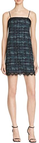 Amanda Uprichard Womens Rosie Printed Sheath Slip Dress Black M