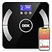DEIK Body Fat Scale, Bluetooth Bathroom Scale with Smartphone APP, 18 Body Composition Analysis, High Precision Sensors, LCD Backlit Display, Include 3 AAA Batteries, Black