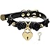 Handmade Cosplay Studded Flowers Leather Heart Lock Choker Collar Cute Kawaii