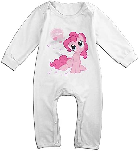 Gdlov My Little Pony Pinkie Pie Baby's Boys Girls Kids Long Sleeve Creeper Romper Bodysuits Onesies Jumpsuits Size US White