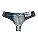 VOGRACE Womens Low Rise Mini Denim Shorts Denim Thong Cheeky Jeans Shorts (Small(US 0-2), Blue-3)