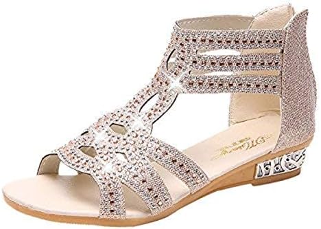 Huitian23 Women's Cut Out Platform Wedge Sandals Ankle Strap Suede Fish Mouth Hollow Roma Shoes