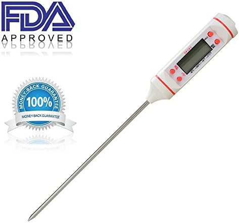 Home Camping Party Digital Instant Read Food Meat and Candy Cooking Thermometer Measure VINOVO Present (White)