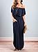 Women Long Maxi Dress Casual Party Off The Shoulder Ruffle Split Beach Pocket Dresses BK192