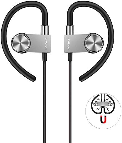 Beats Running Headphones,Wavefun Bluetooth 4.1 Lightweight Stereo Earbuds with Magnetic Connection,Sweatproof Sports Headset with Metallic Material &amp; Built-in Mic
