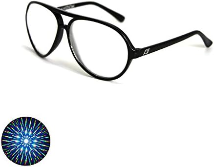 Double Stack Diffraction Glasses - Black Aviators