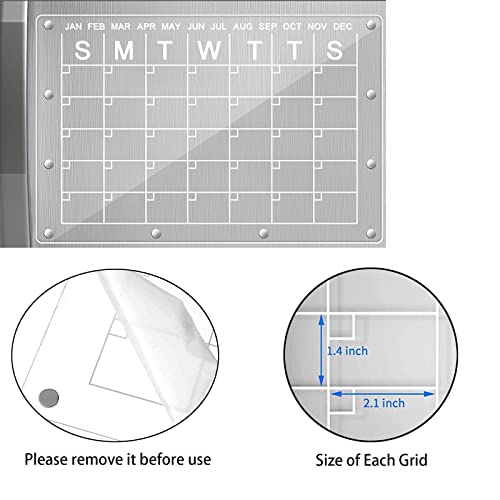 Magnetic Dry Erase Calendar Board for Fridge,17\