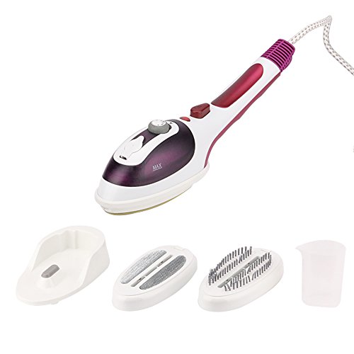 Kosiehouse Hand Held Fabric Steam Iron, Fast Heat-up Household Travel Garment Steamer with Ceramic Soleplate - 2 Fabric Brush Included