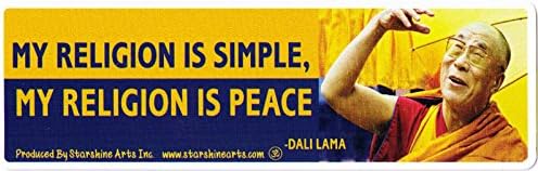 My Religion Is Simple, My Religion Is Peace - Small Bumper Sticker / Decal (5.5" x 1.75")