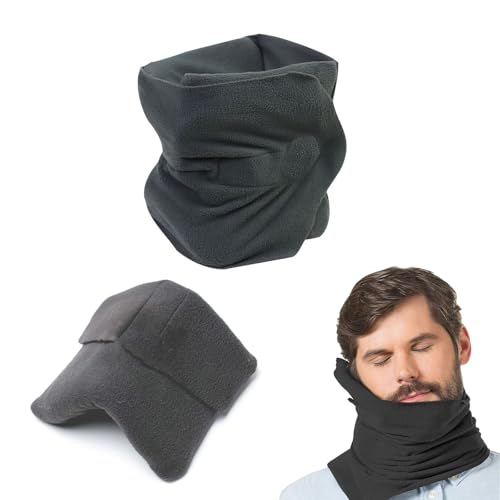 VXMBNB Almohada de Viaje,Protección del Cuello,Almohada de Viaje para el Cuello,Ajustable,compacta,Adecuado para hogar,Oficina, Viajes de Larga distanciaetc. (Ceniza)