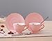 Jusalpha® Fine China Coffee Bar Espresso small Cups and Saucers Set of 6 (FD-TCS02 pink (6), 3oz)