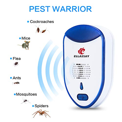 ELLASSAY Ultrasonic Pest Repeller Plug in,Electronic Insects Repellent LED Night Light 2 Pack Humane Effectively Resistance Mice, Bugs, Ants, Mosquitos, Rats, Spiders, Roaches for Indoor